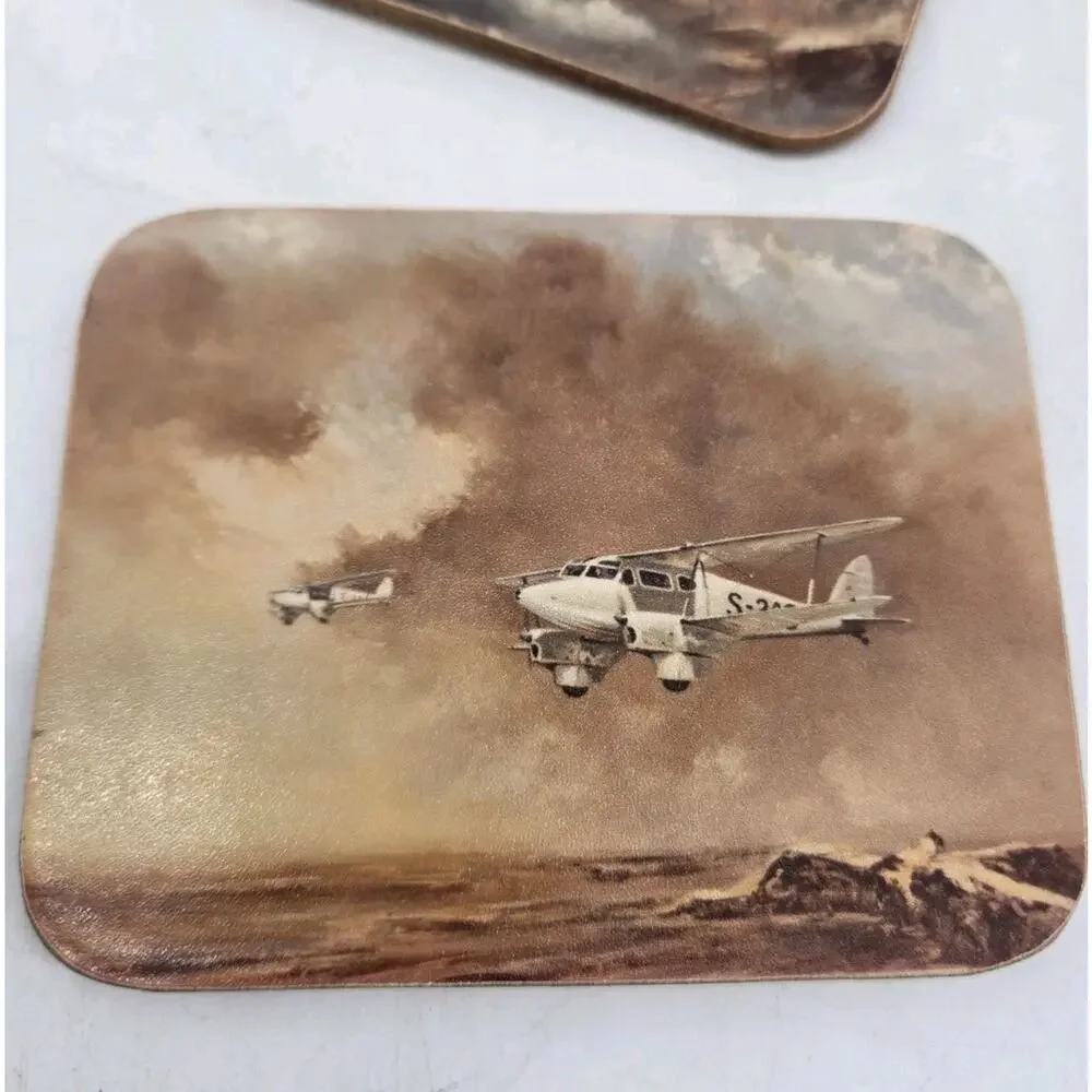 4 Vintage 50 Years of Business Aircraft Coasters From British Aerospace